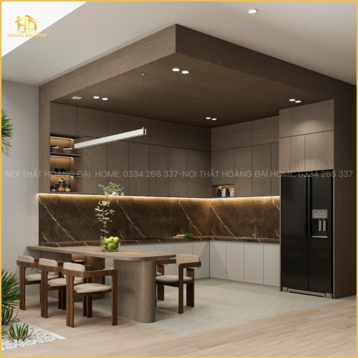 nội thất bếp giả vân gỗ