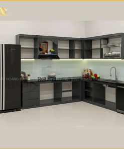 Tủ bếp màu xám đen