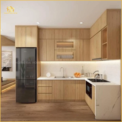 Tủ bếp nhựa giả gỗ cao cấp