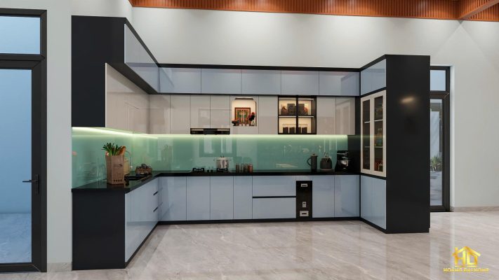 Tủ Bếp Màu Xanh Nhựa Cao Cấp