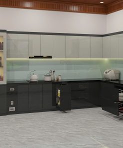 Tủ Bếp Màu Xám Nhựa Cao Cấp