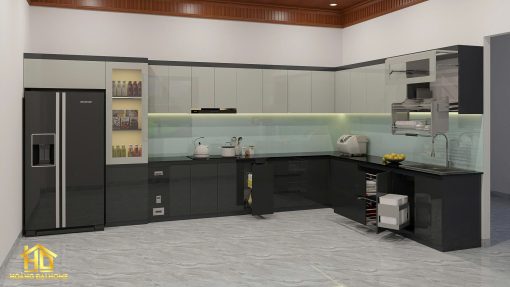 Tủ Bếp Màu Xám Nhựa Cao Cấp