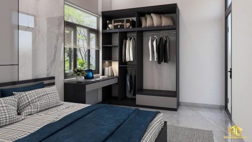 Phòng Ngủ Màu Xám Nhựa Cao Cấp