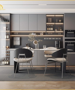 Tủ Bếp Màu Xám Nhựa Cao Cấp