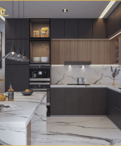 Tủ Bếp Màu Xám Nhựa Cao Cấp