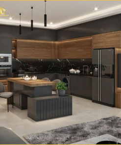 Tủ Bếp Màu Xám Nhựa Cao Cấp