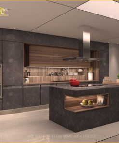 Tủ Bếp Màu Xám Nhựa Cao Cấp