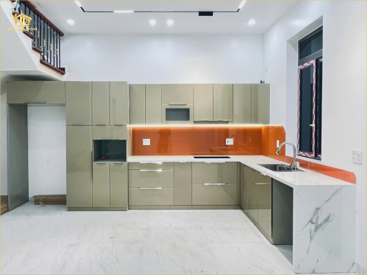 Tủ Bếp Cánh Kính Inox