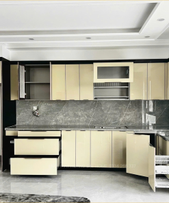 Tủ Bếp Cánh Kính Inox