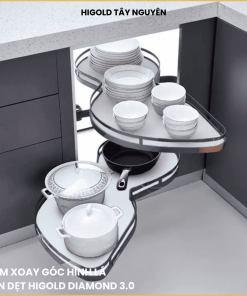 MÂM XOAY GÓC HÌNH LÁ NAN DIAMOND HIGOLD