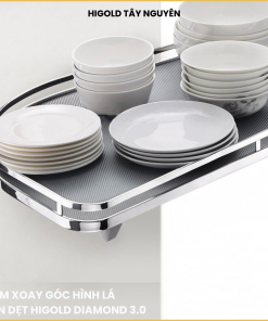 MÂM XOAY GÓC HÌNH LÁ NAN DIAMOND HIGOLD