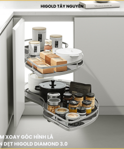 MÂM XOAY GÓC HÌNH LÁ NAN DIAMOND HIGOLD