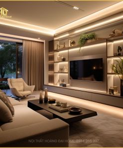 Thiết kế vách tivi phòng khách