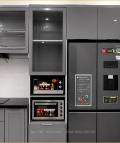 Thiết kế thi công tủ bếp inox cánh kính
