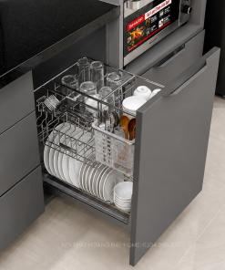 Thiết kế thi công tủ bếp inox cánh kính