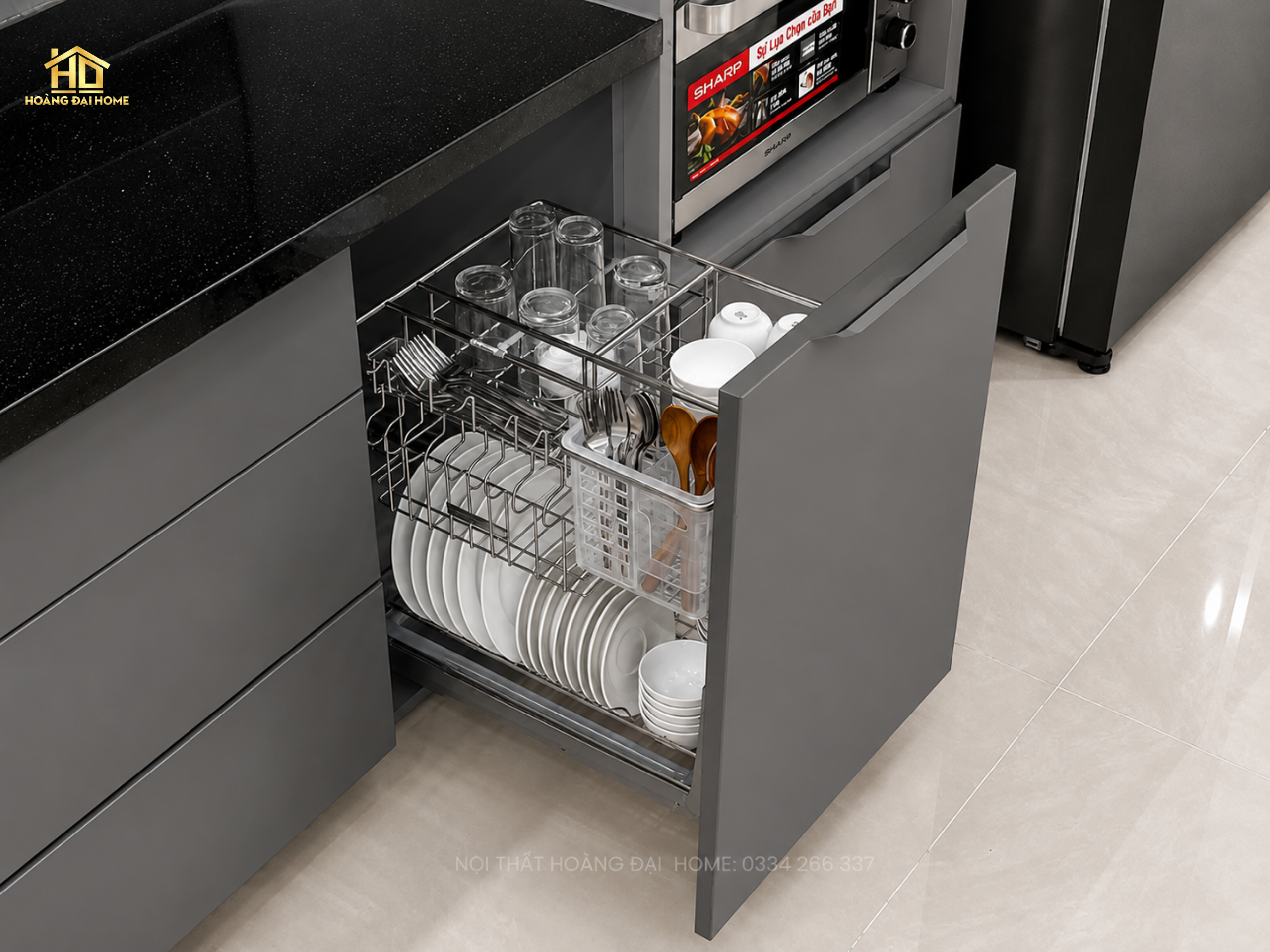 19 Thiết kế thi công tủ bếp inox cánh kính