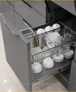 Thiết kế thi công tủ bếp inox cánh kính
