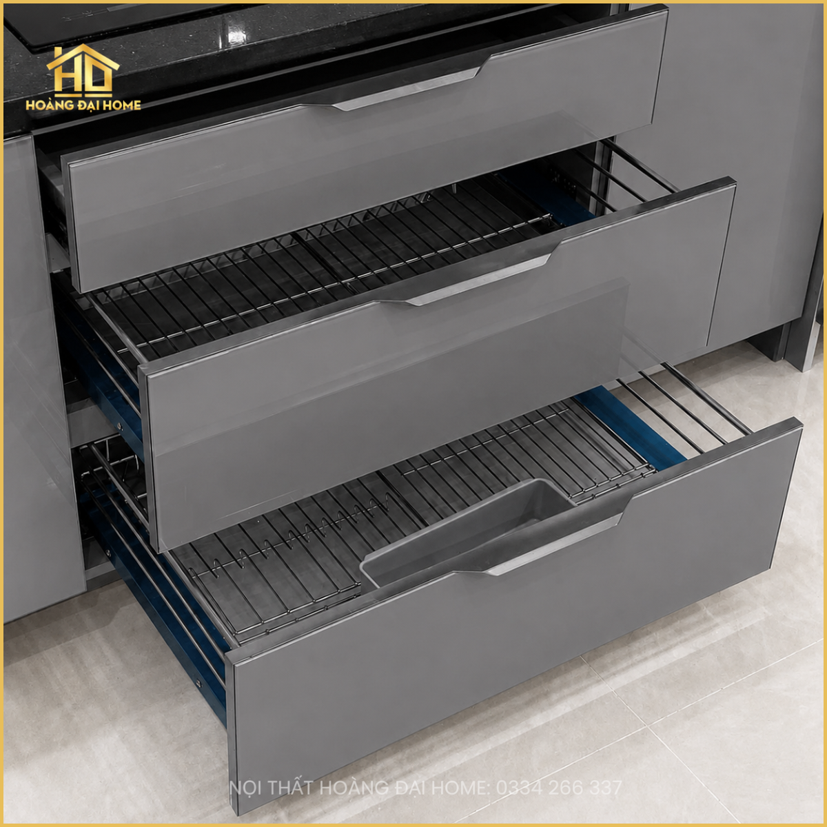 86 Thiết kế thi công tủ bếp inox cánh kính